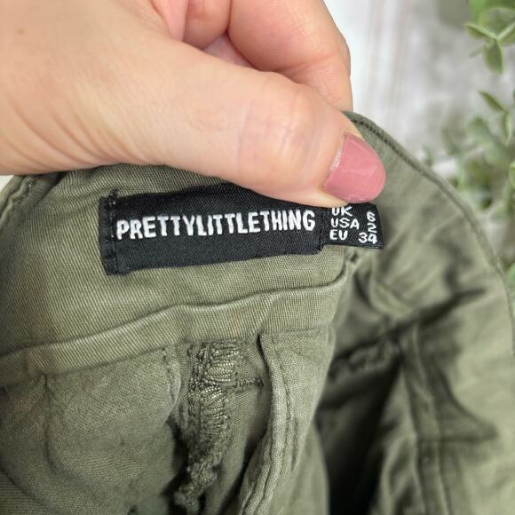 PrettyLittleThing Straight Pants size 2 Green Casual High Rise Street Retro - Picture 5 of 5